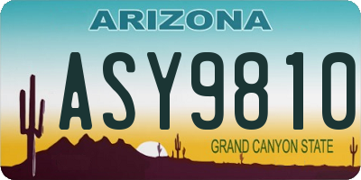 AZ license plate ASY9810