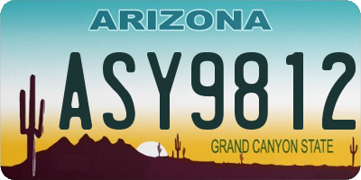 AZ license plate ASY9812