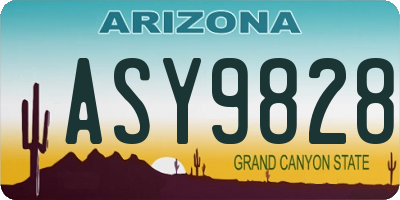 AZ license plate ASY9828