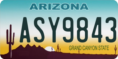 AZ license plate ASY9843