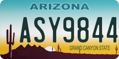 AZ license plate ASY9844