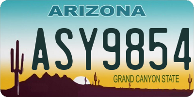 AZ license plate ASY9854