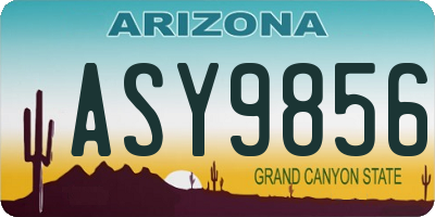 AZ license plate ASY9856