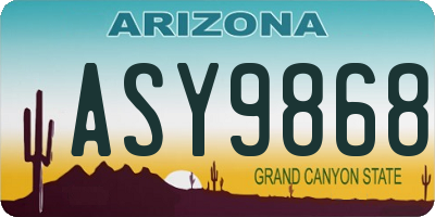 AZ license plate ASY9868