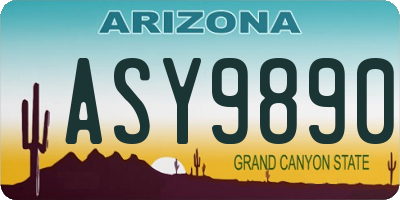 AZ license plate ASY9890