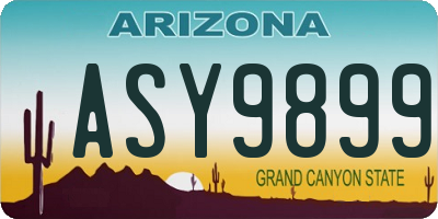 AZ license plate ASY9899