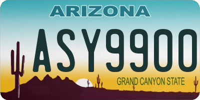 AZ license plate ASY9900