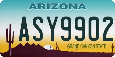 AZ license plate ASY9902