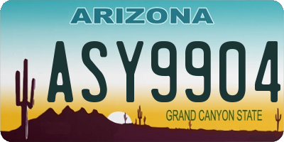 AZ license plate ASY9904