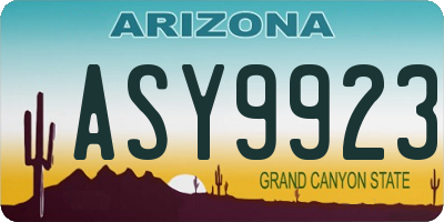 AZ license plate ASY9923