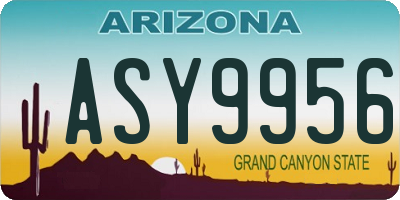AZ license plate ASY9956