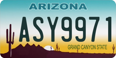 AZ license plate ASY9971