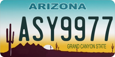 AZ license plate ASY9977