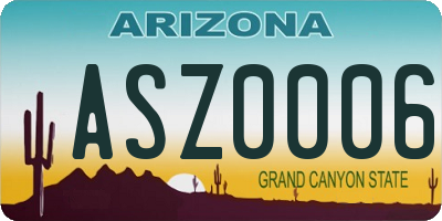 AZ license plate ASZ0006