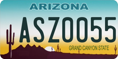 AZ license plate ASZ0055
