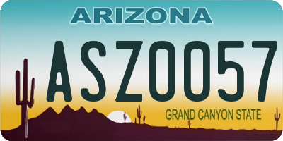 AZ license plate ASZ0057