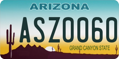 AZ license plate ASZ0060