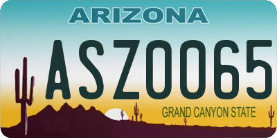 AZ license plate ASZ0065