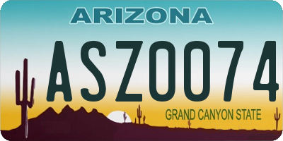 AZ license plate ASZ0074