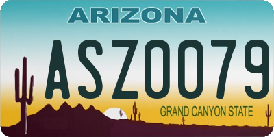 AZ license plate ASZ0079