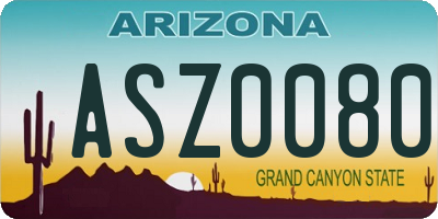 AZ license plate ASZ0080