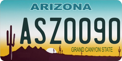 AZ license plate ASZ0090
