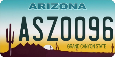 AZ license plate ASZ0096