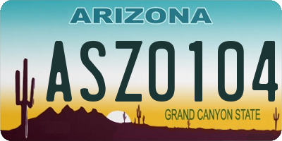 AZ license plate ASZ0104