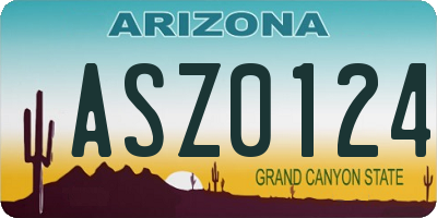 AZ license plate ASZ0124