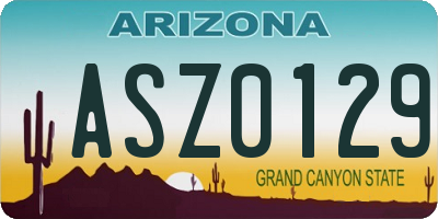 AZ license plate ASZ0129