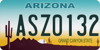 AZ license plate ASZ0132