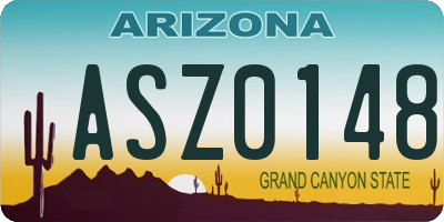 AZ license plate ASZ0148