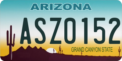 AZ license plate ASZ0152