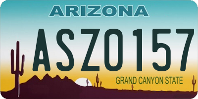 AZ license plate ASZ0157