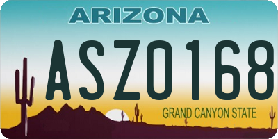 AZ license plate ASZ0168