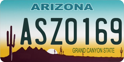 AZ license plate ASZ0169