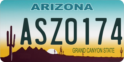 AZ license plate ASZ0174