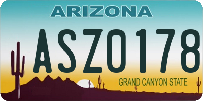 AZ license plate ASZ0178