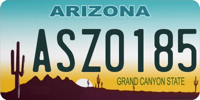 AZ license plate ASZ0185