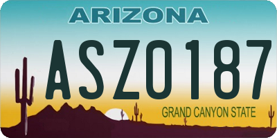 AZ license plate ASZ0187