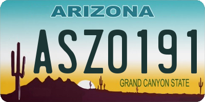 AZ license plate ASZ0191