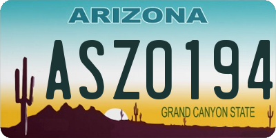 AZ license plate ASZ0194