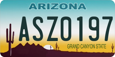 AZ license plate ASZ0197