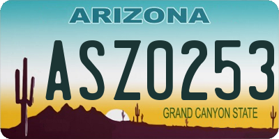 AZ license plate ASZ0253