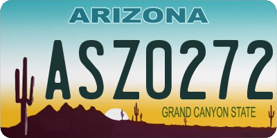 AZ license plate ASZ0272