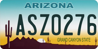 AZ license plate ASZ0276
