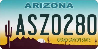AZ license plate ASZ0280