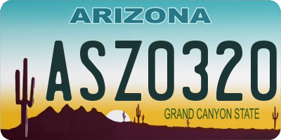 AZ license plate ASZ0320
