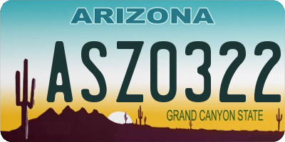 AZ license plate ASZ0322