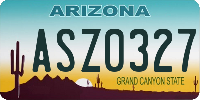 AZ license plate ASZ0327
